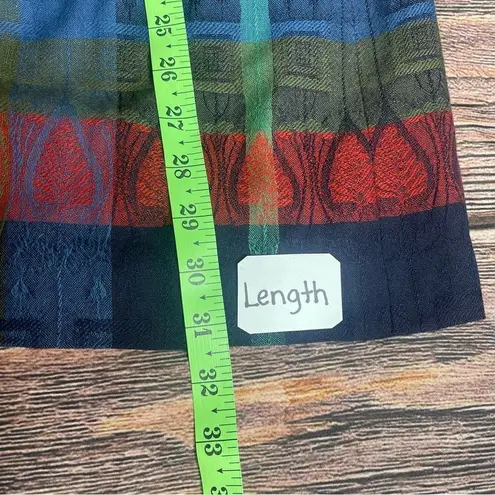 Geiger Austria Wool Pleated Skirt Womens 38 Colorful Plaid w/ Pockets & Lined