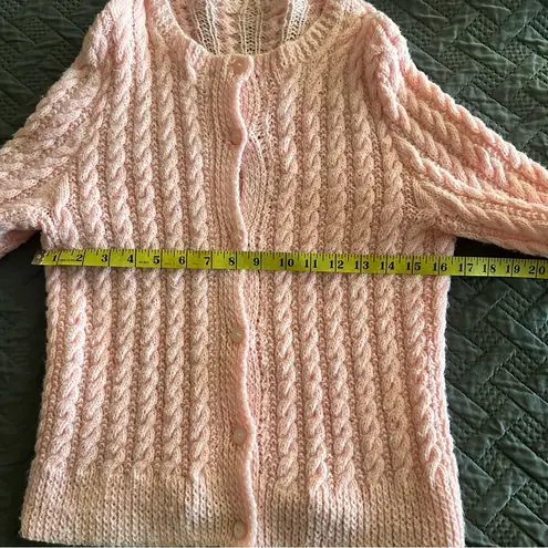 Unbranded Cable Knit Bubblegum Pink Cardigan Sweater Size undefined