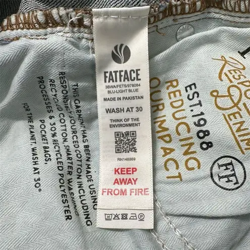 Fat Face Women's Sway Capri Jeans Size 6 Dark Wash Relaxed Fit Denim Blue