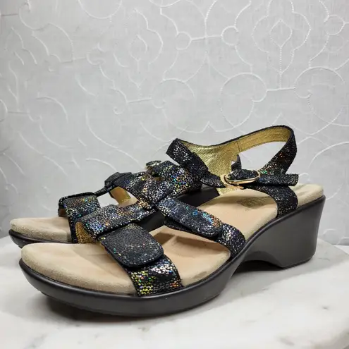 Alegria Sarah Oh Snap Sandals Womens 39 / 8.5 Glitter Sparkle Metallic Leather