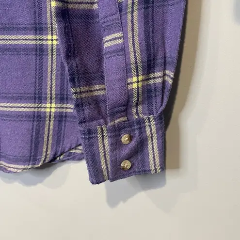 Arizona Jeans Arizona Woman's Purple Plaid Flannel Long Sleeve Size XS