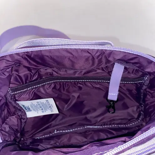 Lands End QUILTED CROSSBODY HANDBAG Purple DUAL POUCH Zipper Close Ultra Light