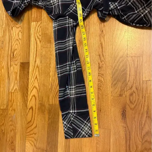 LA Kitty Juniors Large Black White Plaid Button Hood Pockets Short Trench Coat Size undefined