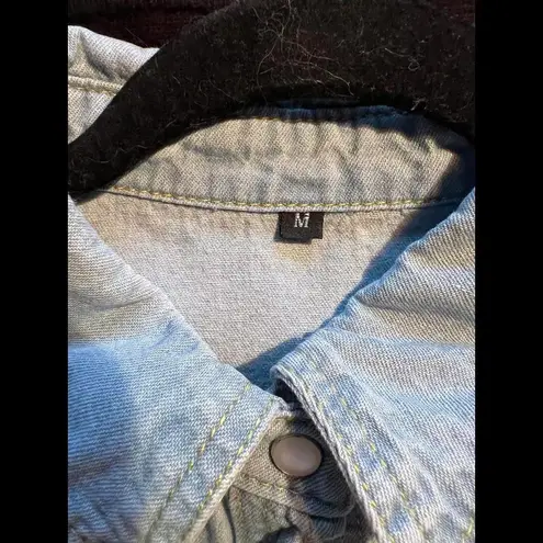 Stylish Light Wash Denim Shirt size Medium Blue