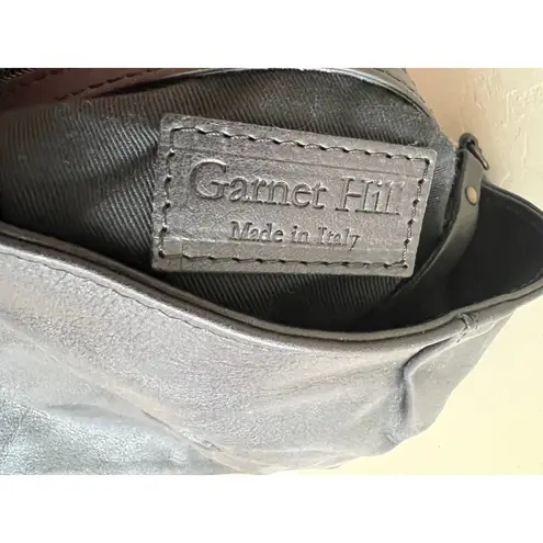 Garnet Hill Harlyn Structured Handbag Leather Calf Hair Lined Crossbody Chain