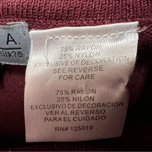 Joseph A Cowl Neck Long Sleeve “Poncho” Sweater in maroon size large