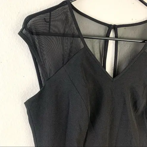 Maggy London fit and flare dress mesh top lace skirt women’s Size 8