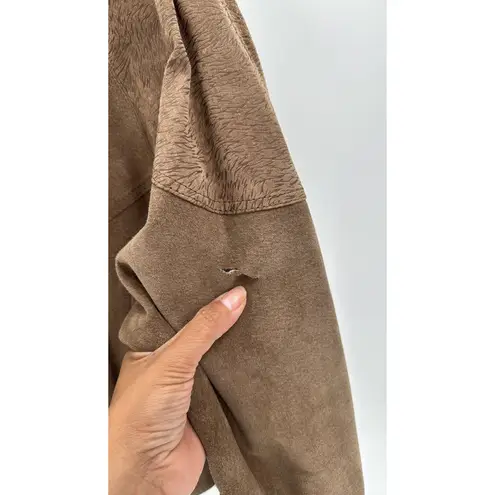 Vintage 80s Byrnes & Baker Belted suede Jacket Size Medium western NFR beige