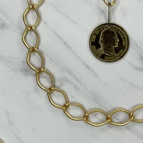 George Washington Coin Chain Belt Gold Tone Y2K Small/Medium (S/M) ✨