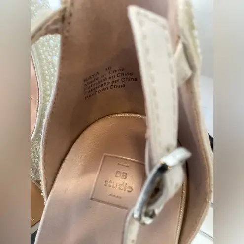 DB Studio Kaya Size 10 Beaded White Womens Heeled Sandals Wedding David’s Bridal