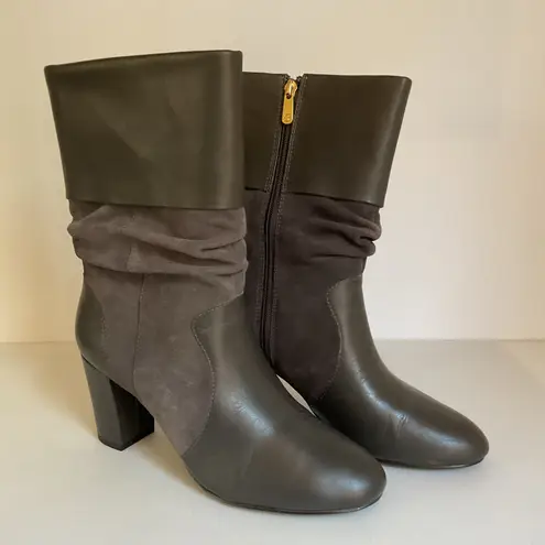 Grey Suede & Leather Amanda Mid