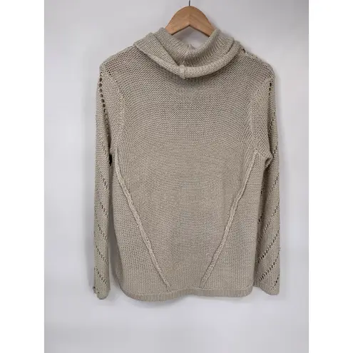 RD Style Stitchfix Grannycore Cowl Neck Sweater Womens M Tan Loose Knit NEW