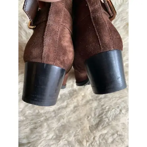 Tod's  Buckled Suede Ankle Boots Brown Size 38