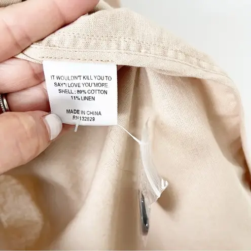 LPA Jino Linen Blend Jacket in Tan Sand