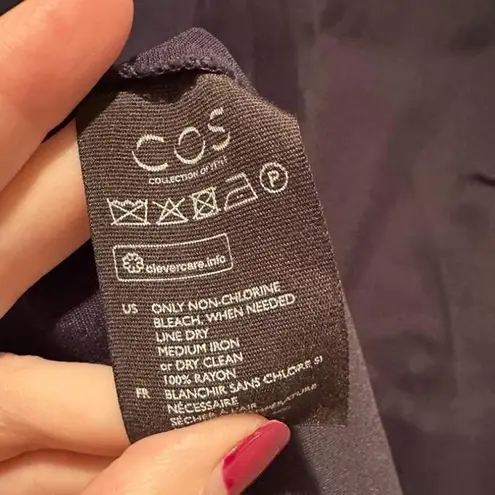 COS Short Sleeve Navy Blue Shift Dress Size 10 Preppy Classic Business Holidays