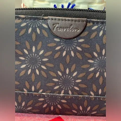 Travelon Brown Teal Sunburst Wallet