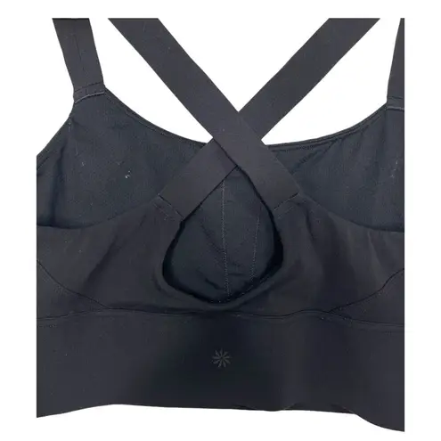 Athleta  Top Womens M Sports Bra Formation Longline Workout Criss Cross Black