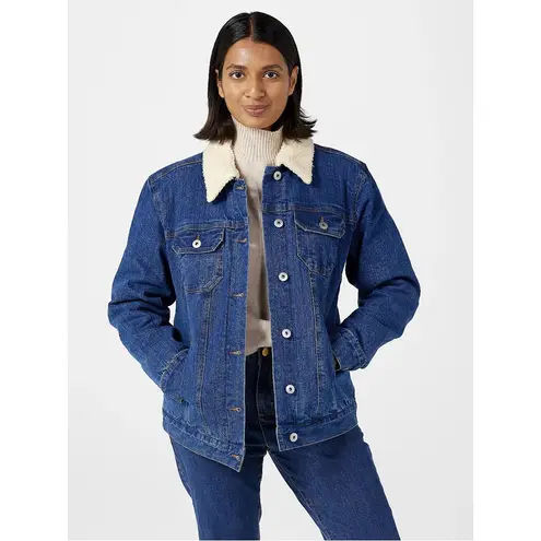 Denim & Co . Sherpa Lined Denim Jacket - Mid-Wash - 4