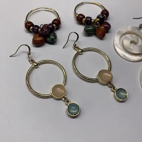 Lot Of 3 Costume Earrings Pierced Dangle / Hoop Mix