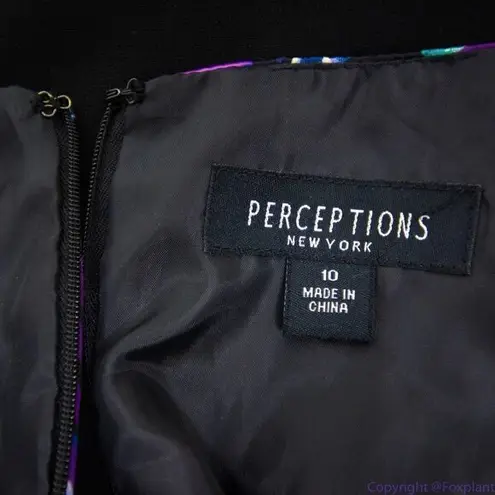 Perception New York peacock print empire waist scoop neck dress, 10 Purple