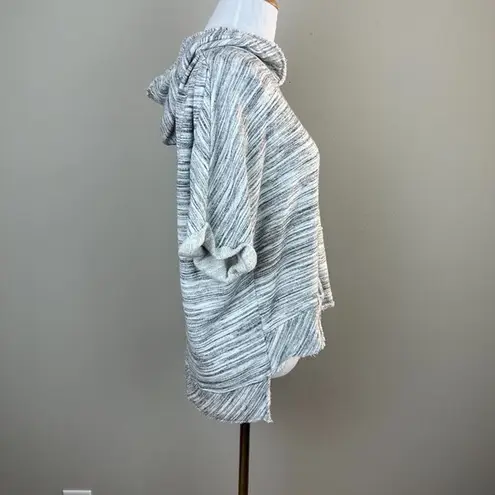 Dolan Left Coast Hoodie Sweatshirt Top M Gray Short Sleeve Dolman Frayed Trim Gray Size M