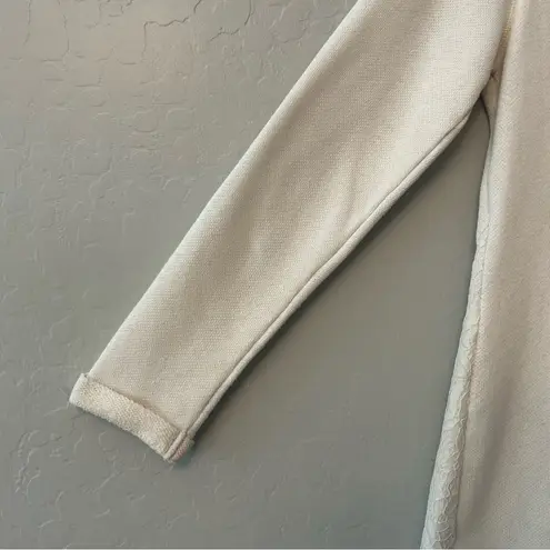 French Laundry ⭐️ cream colored pocket front sweater with lace details size large