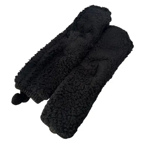 UGG  Socks Womens One Size Black Gray‎ Pom Pom Fleece Lined Crew Cozy Chunky Knit - Image 4