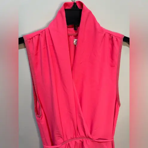 Wilfred Aritzia Sabine Hot Pink Mini Tie Dress sz M
