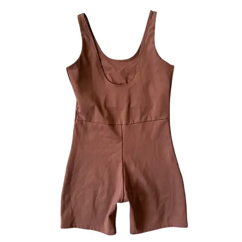 Girlfriend Collective Bike Unitard in Brown Size Medium
