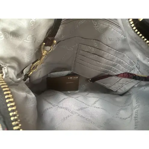 BAGGALINI Burgundy Travel Leopard Print Crossbody Bag