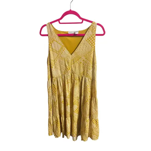 Sincerely Jules XL Butter Yellow Bandana Print Tiered Midi Dress Boho Festival