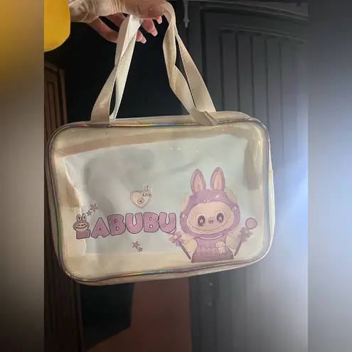 LABUBU Clear PVC Tote Bag – Purple Bunny Design – Cute Kawaii Style