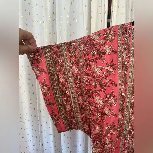 Boemo Bohemian Kaftan Floral Button Down Drawstring Tassel Midi Maxi Dress M Size M