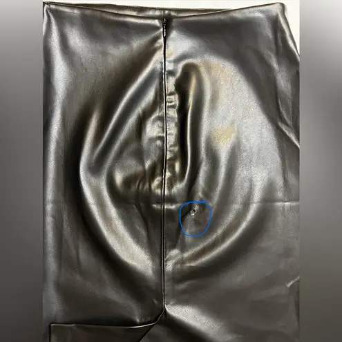 Enza Costa KNEE LENGTH LEATHER SKIRT, size S/1 Black