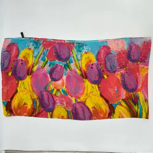 Scarf Floral Tulips Pastels Illustration Vibrant Easter Spring Mothers Day Pink