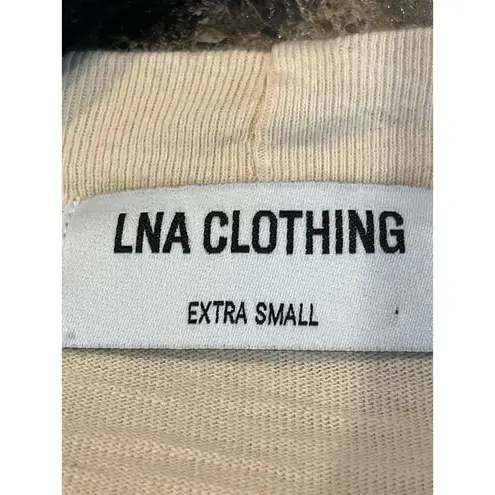 LNA Devan Mini Dress Cream Off White XS Short Sleeve