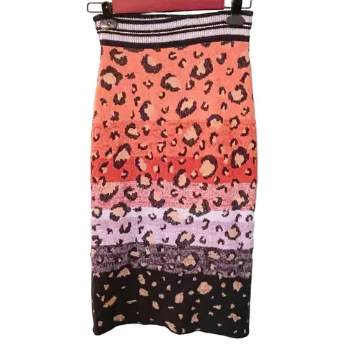 Anthropologie Mauve by  Size XS Leopard Animal Print Sweater Knit‎ Pencil Skirt