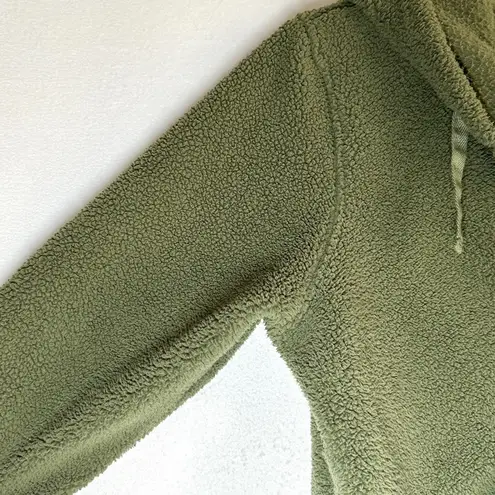 Cabela's Sherpa Fleece Hooded Pullover XL Olive Military Green Kangaroo Pocket