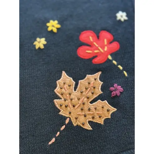 Arriviste Women Fall Autumn Art To Wear Cardigan Sweater Beads Leaves Size L NWT Size L