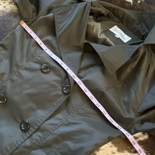 Max Mara Green Double Breasted Belted Trench Coat Size Large
