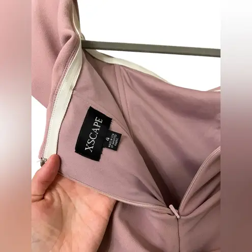 XScape Camila Long Off the Shoulder Scuba Crepe Gown