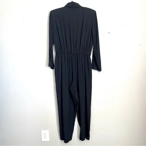 VIA SANT ANDREA | Vintage Black Gold Embroidered Shoulder Jumpsuit Sz 10P