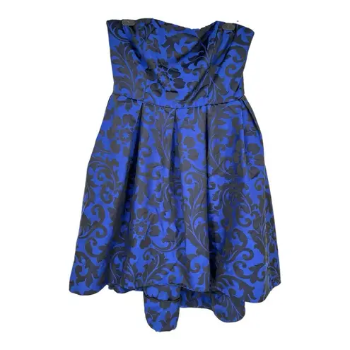 Monique Lhuillier Meet at Midnight Dress size 14 Strapless High Low Blue Black