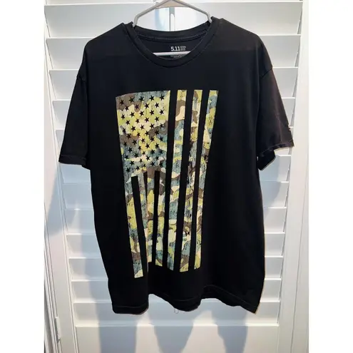 5.11 Tactical Black T-Shirt American Flag Camo
