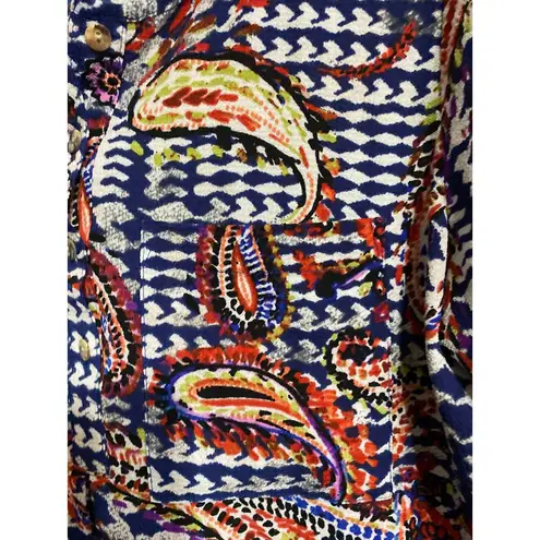 FIGUEROA & FLOWER WO SIZE MEDIUM MULTICOLOR PAISLEY PRINT MIDI DRESS/ TUNIC
