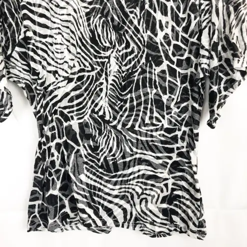 Loveappella Loveapella Dolman Wide Sleeve Women's Animal Print Top Size M