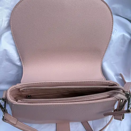 Elegant Pink mini saddlebag Bag with Minimalist Design