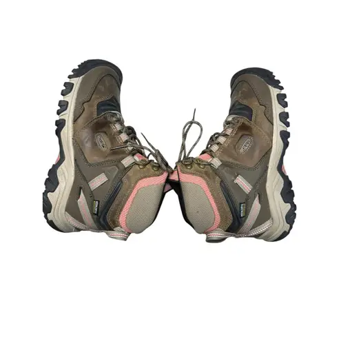 Keen Hiking Boots Women 8.5 Brown Pink Leather Gorpcore Outdoors Waterproof