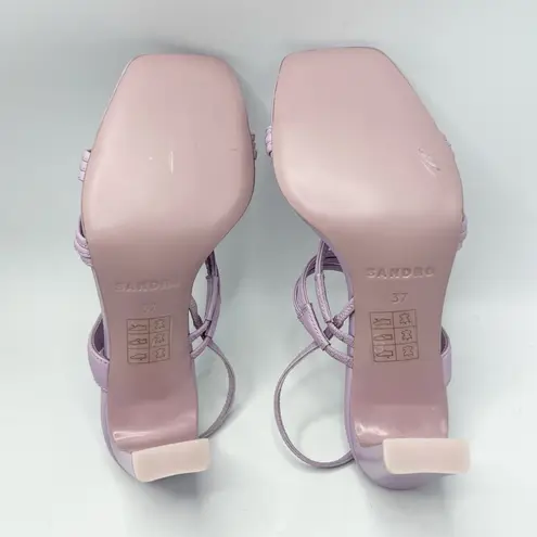 Sandro Leather Slingback Sandals 70 Faye Size 37 EU in Purple Lavender