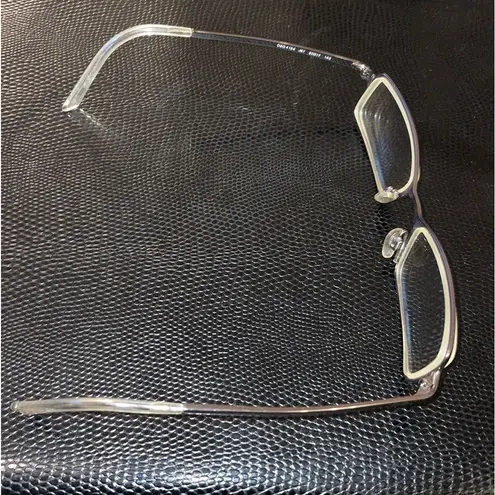 Dolce & Gabbana Wire Rim Eyeglasses Silver Rectangle White Zipper Case